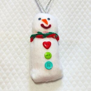 Super cute little snowman Christmas tree Holiday ornament handmade hand crafted